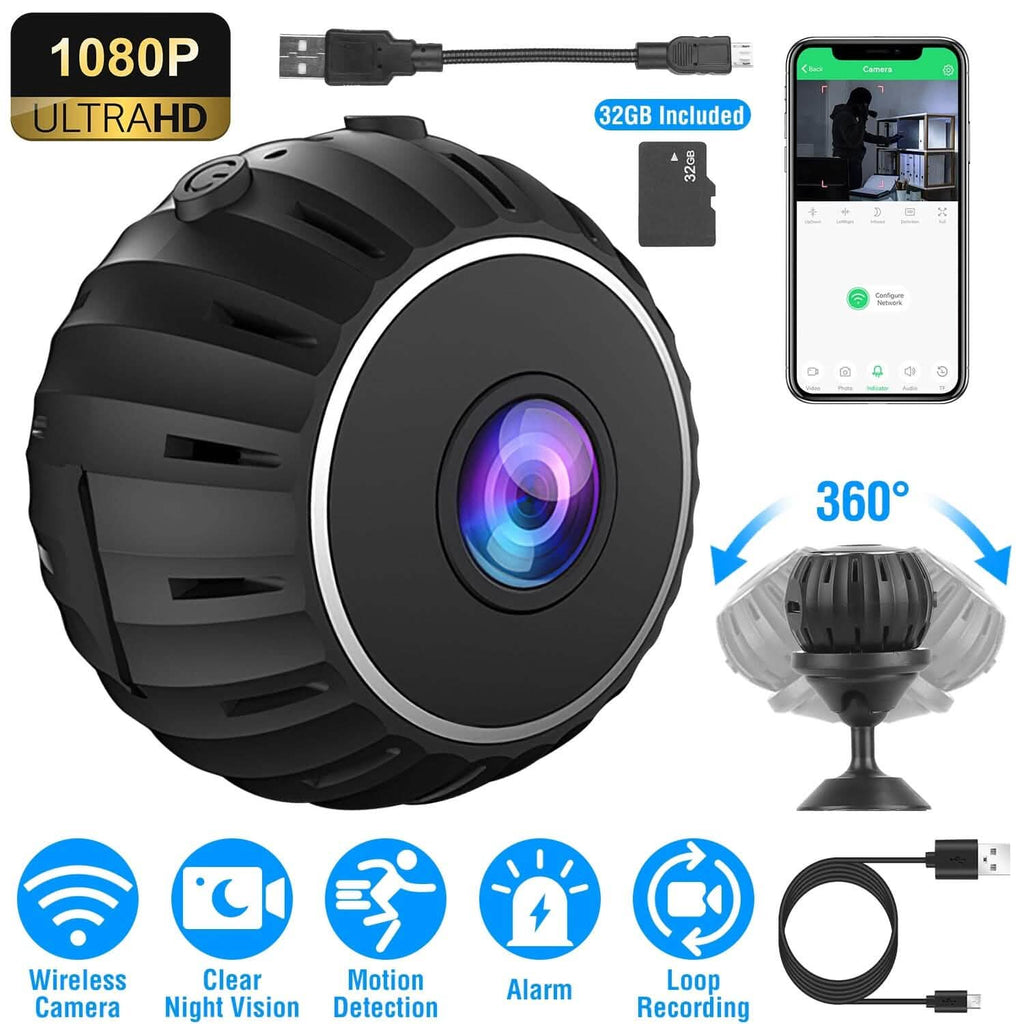 Mini caméra sans fil Wifi IR Vision nocturne HD 1080P Sécurité domestique