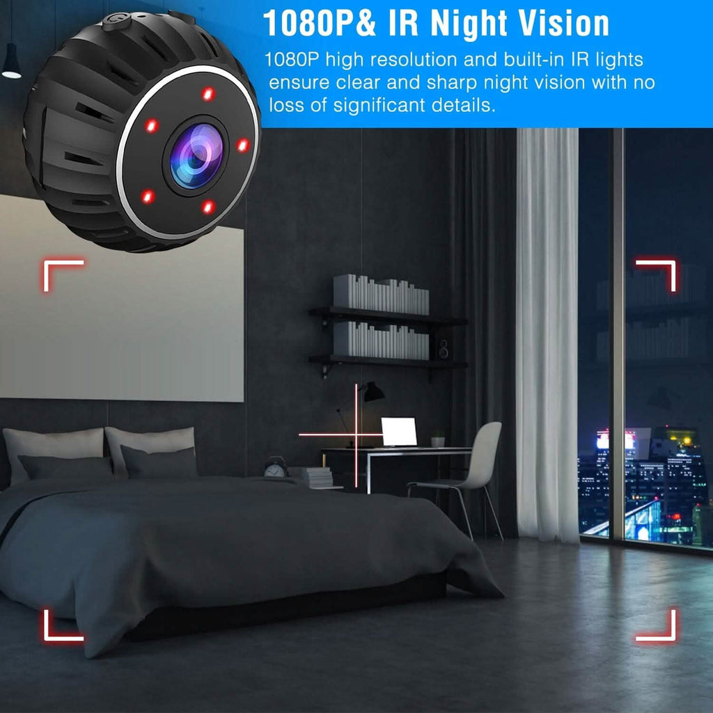 Mini caméra sans fil Wifi IR Vision nocturne HD 1080P Sécurité domestique