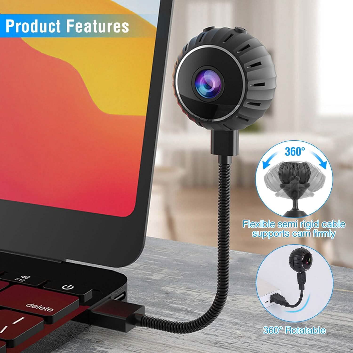 Mini caméra sans fil Wifi IR Vision nocturne HD 1080P Sécurité domestique