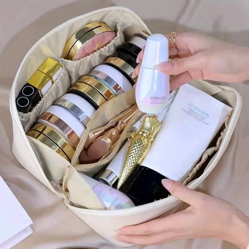 Trousse de maquillage minimaliste à fermeture éclair