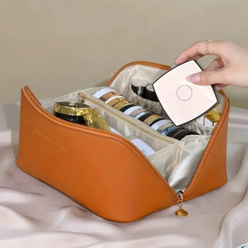 Trousse de maquillage minimaliste à fermeture éclair