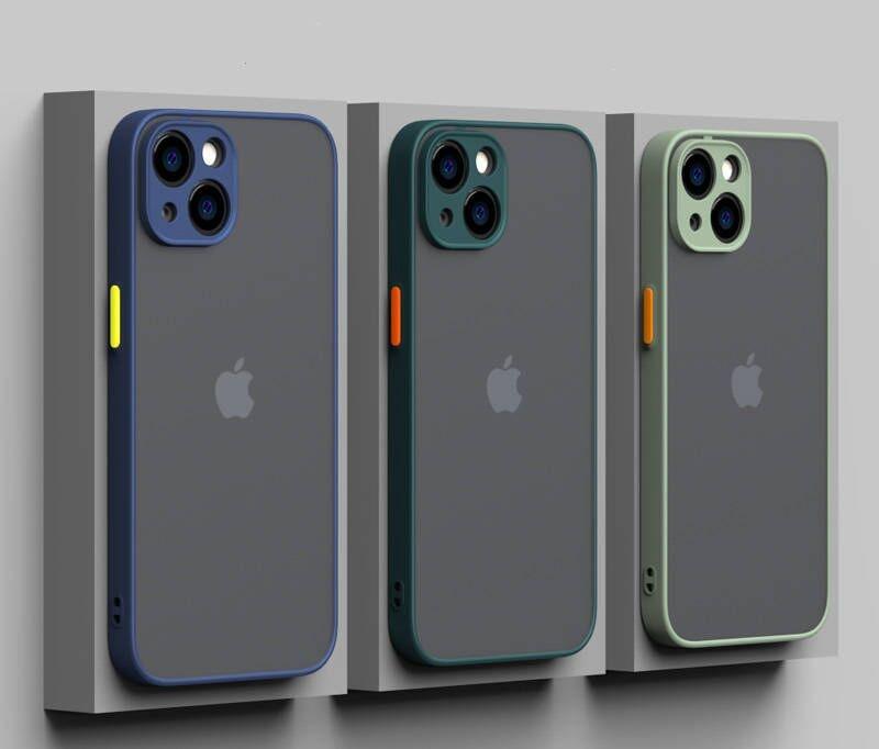Coque blindée antichoc minimaliste pour iPhone 13 14 12 11 Pro Max XR XS X Luxe Silicone Bumper Coque rigide transparente Mini Luxe Silicone Bumper Coque rigide transparente