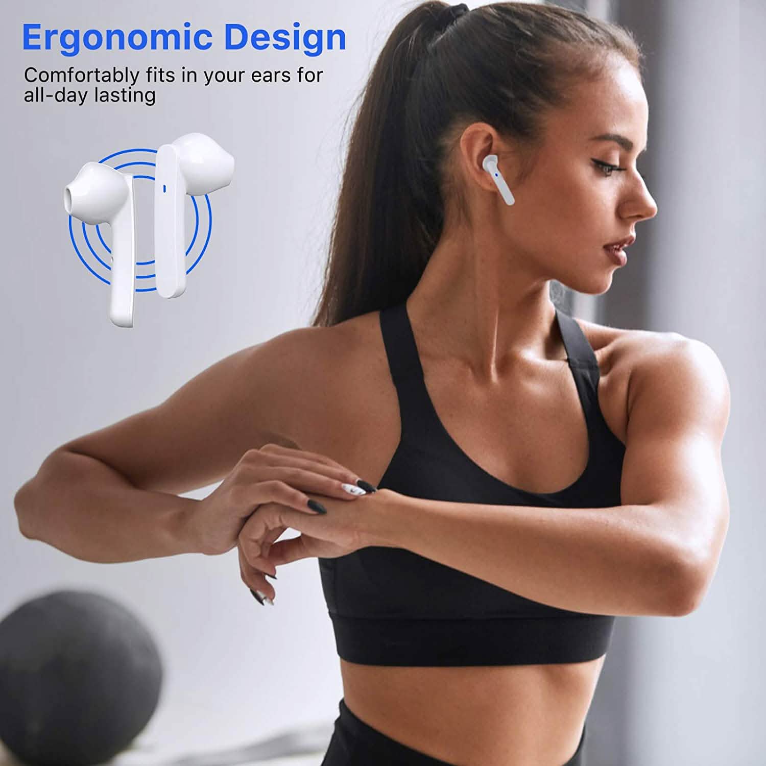 Écouteurs sans fil Miracase Bluetooth 5.0 avec étui de chargement USB-C