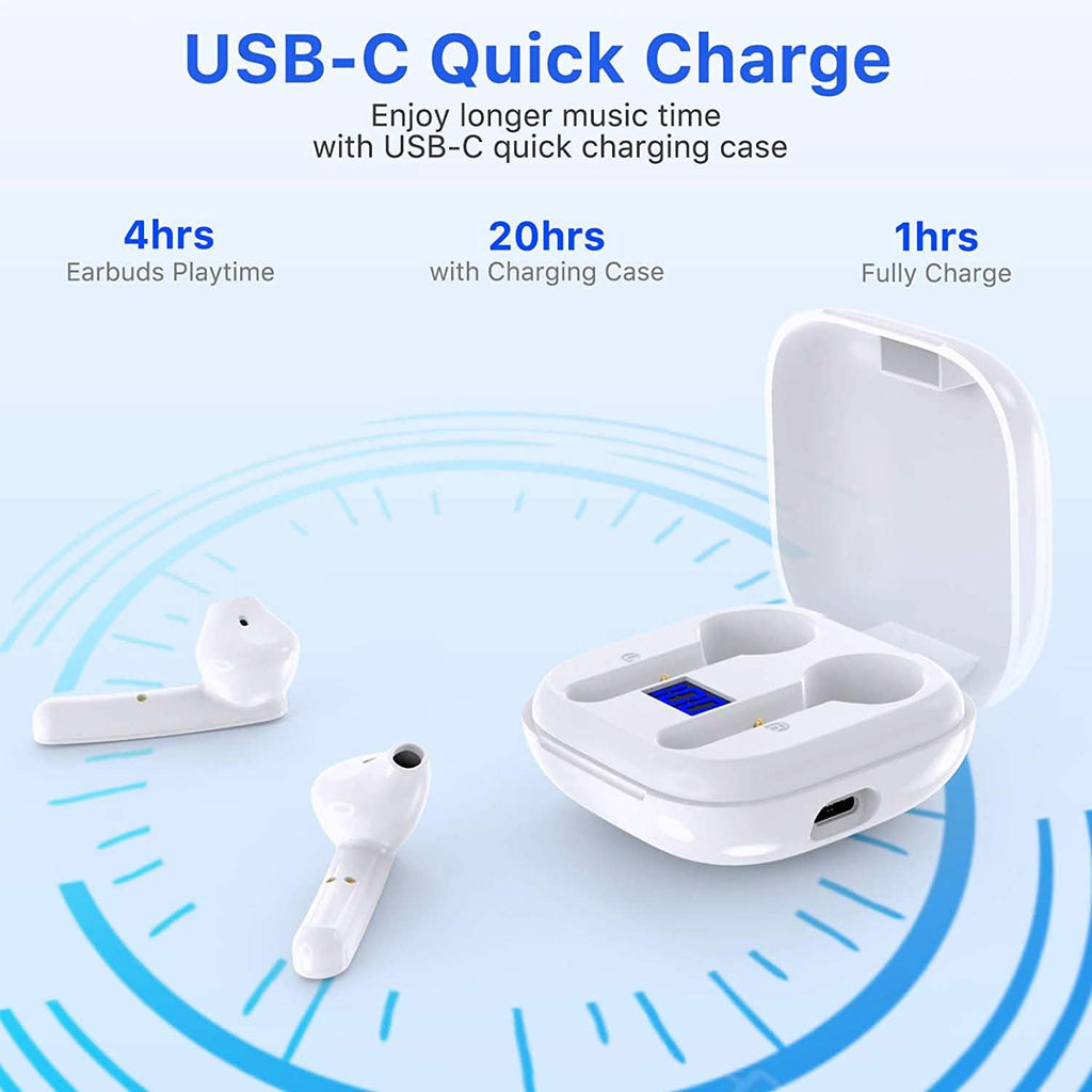 Écouteurs sans fil Miracase Bluetooth 5.0 avec étui de chargement USB-C