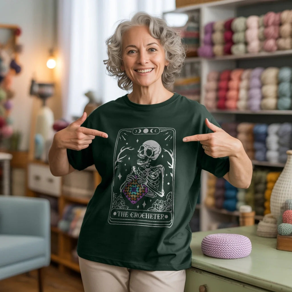 T-shirt de Tarot « Squelette crocheteur »