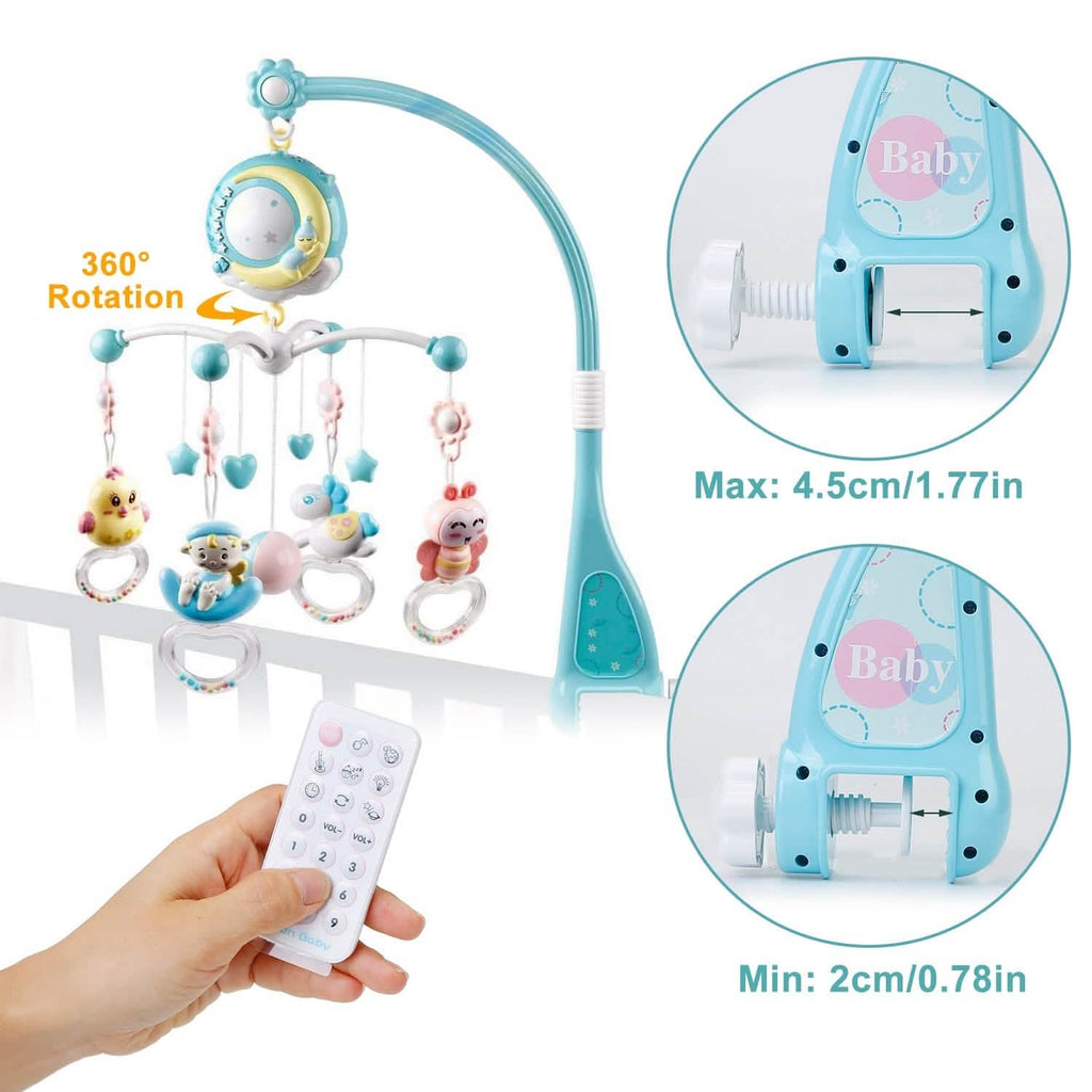 Projecteur étoile mobile Veilleuse de nuit pour bébé avec boîte à musique et télécommande