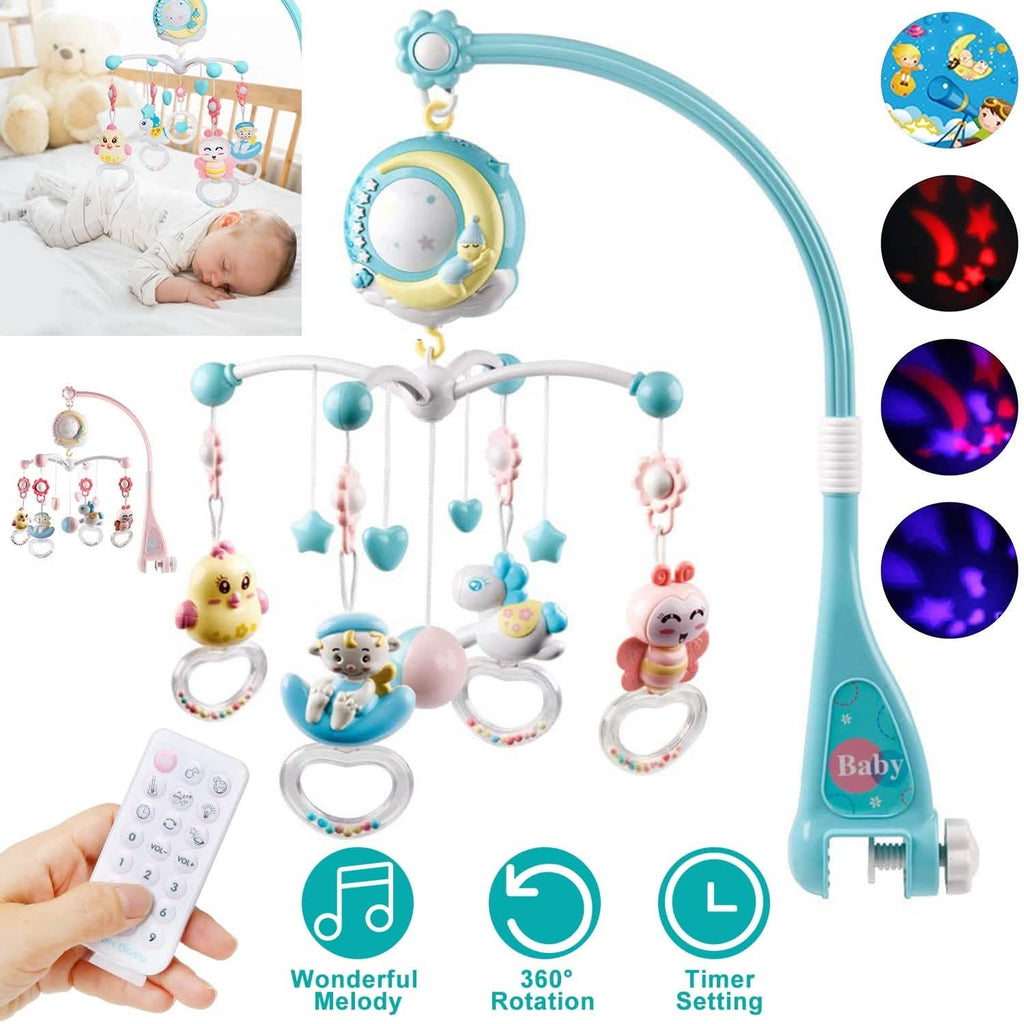 Projecteur étoile mobile Veilleuse de nuit pour bébé avec boîte à musique et télécommande