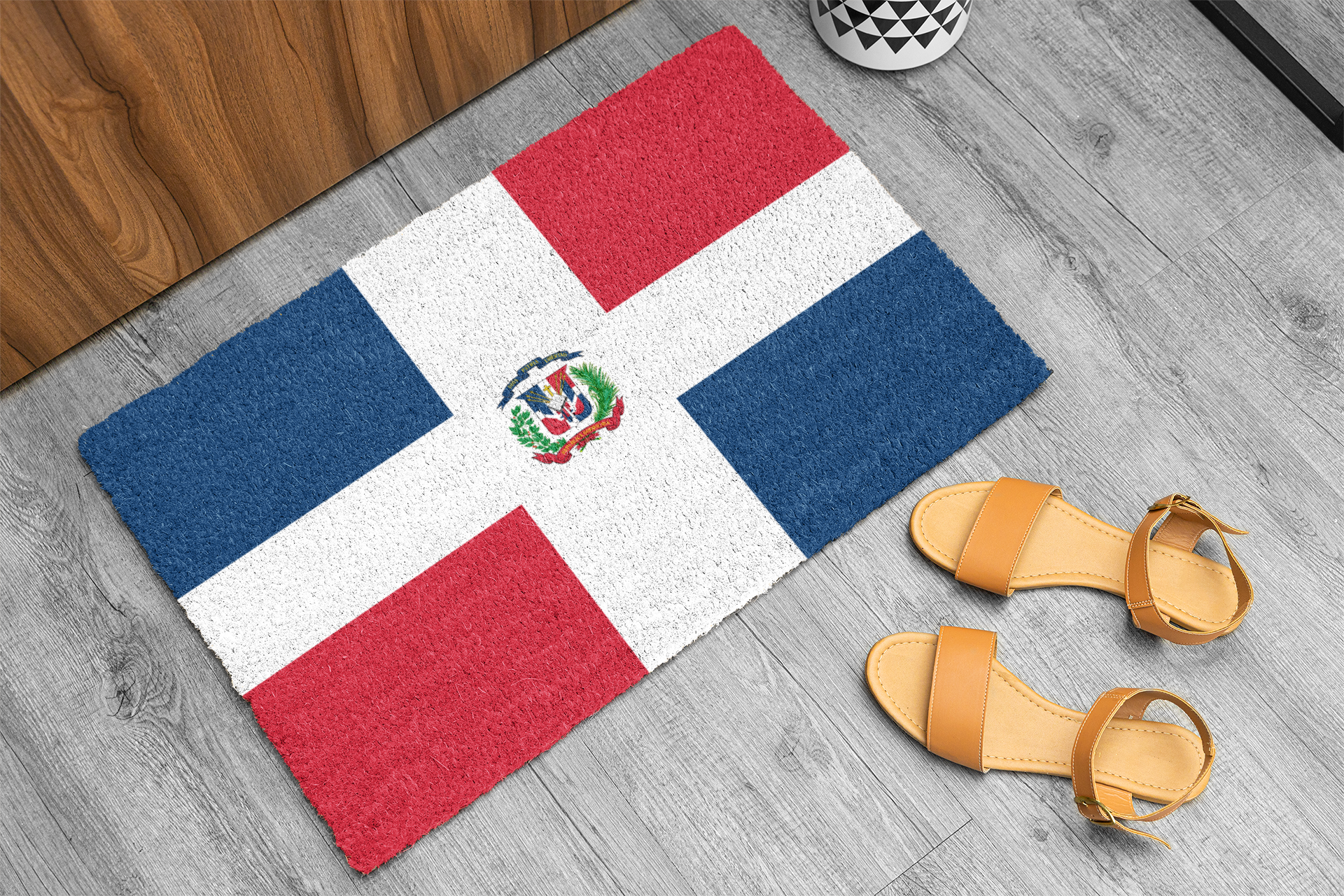 Paillasson extérieur antidérapant drapeau de la République dominicaine | Copa America | 24"x36"