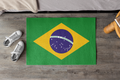 Paillasson extérieur antidérapant drapeau du Brésil | São Paulo | Rio de Janeiro | Brasília | Cadeau pour les Brésiliens | 61x91 cm