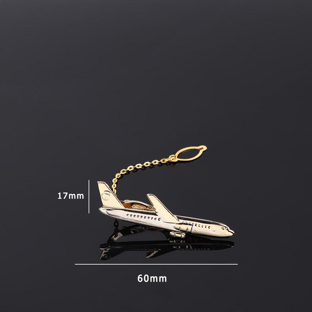 Pince à cravate moderne en forme d'avion pour homme, plaquée or, pour pilote d'affaires, mariage, cadeau, pince à cravate de qualité pour costume d'homme, cadeau de mariage