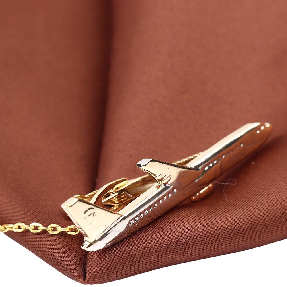 Pince à cravate moderne en forme d'avion pour homme, plaquée or, pour pilote d'affaires, mariage, cadeau, pince à cravate de qualité pour costume d'homme, cadeau de mariage