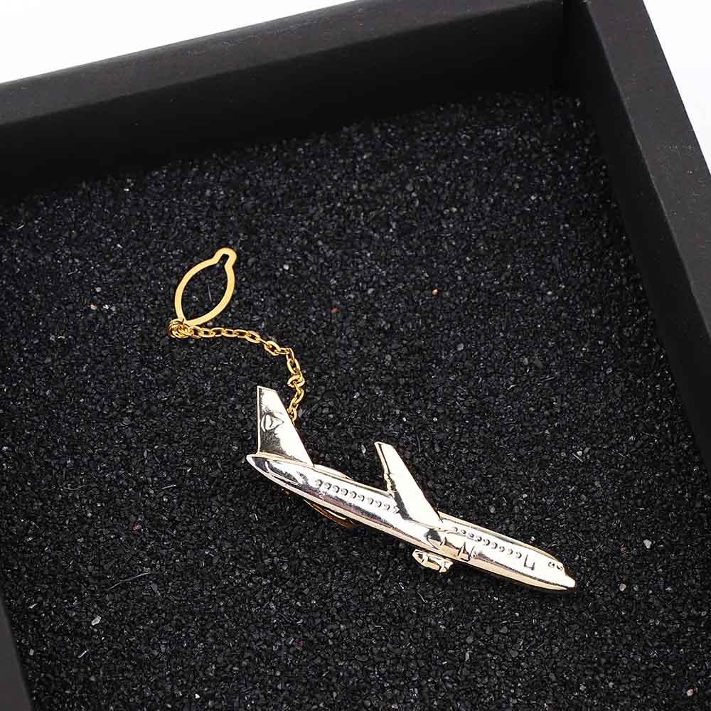 Pince à cravate moderne en forme d'avion pour homme, plaquée or, pour pilote d'affaires, mariage, cadeau, pince à cravate de qualité pour costume d'homme, cadeau de mariage