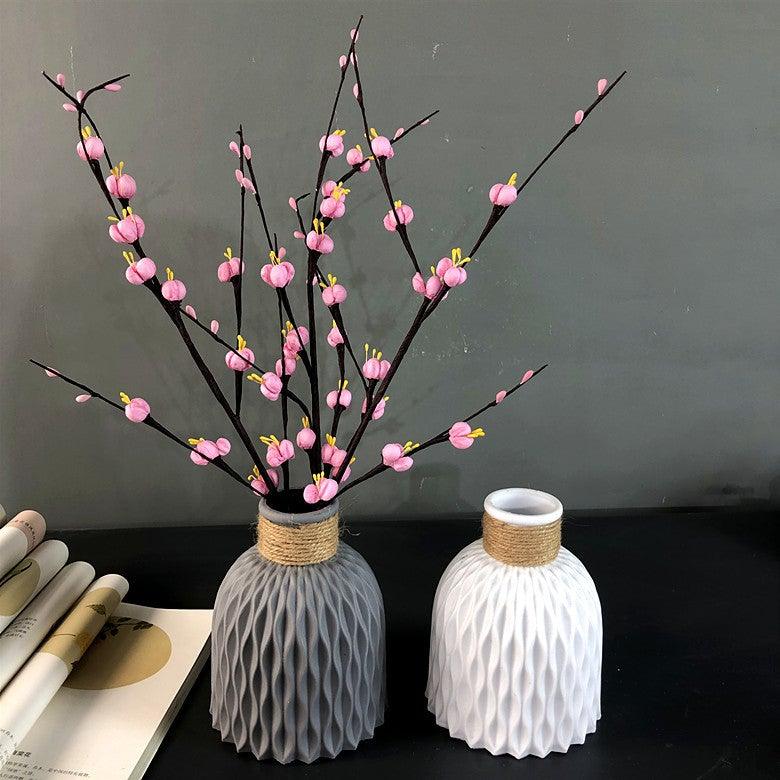Vase en plastique floral artificiel moderne, pot de fleurs imitation céramique pour la décoration intérieure, centres de table de salon et ornements d'événements