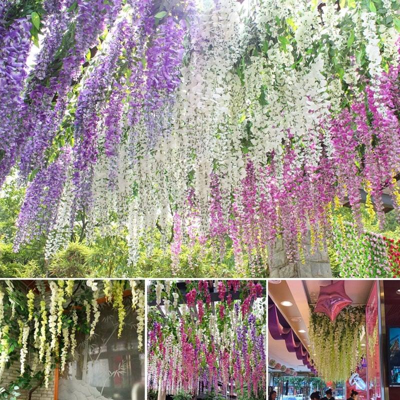 Guirlande Artificielle Moderne de Feuilles d'Eucalyptus Vertes, Rotin de Glycine, Faux Décor, Vignes de Feuilles de Soie pour la Décoration de Mariages et Fêtes d'Anniversaire