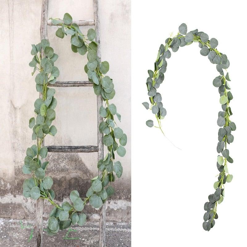 Guirlande Artificielle Moderne de Feuilles d'Eucalyptus Vertes, Rotin de Glycine, Faux Décor, Vignes de Feuilles de Soie pour la Décoration de Mariages et Fêtes d'Anniversaire