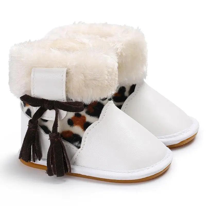 Chaussures Bébé Modernes à Imprimé Léopard, Semelle en Caoutchouc Antidérapante, Bottes Mode pour Filles et Enfants