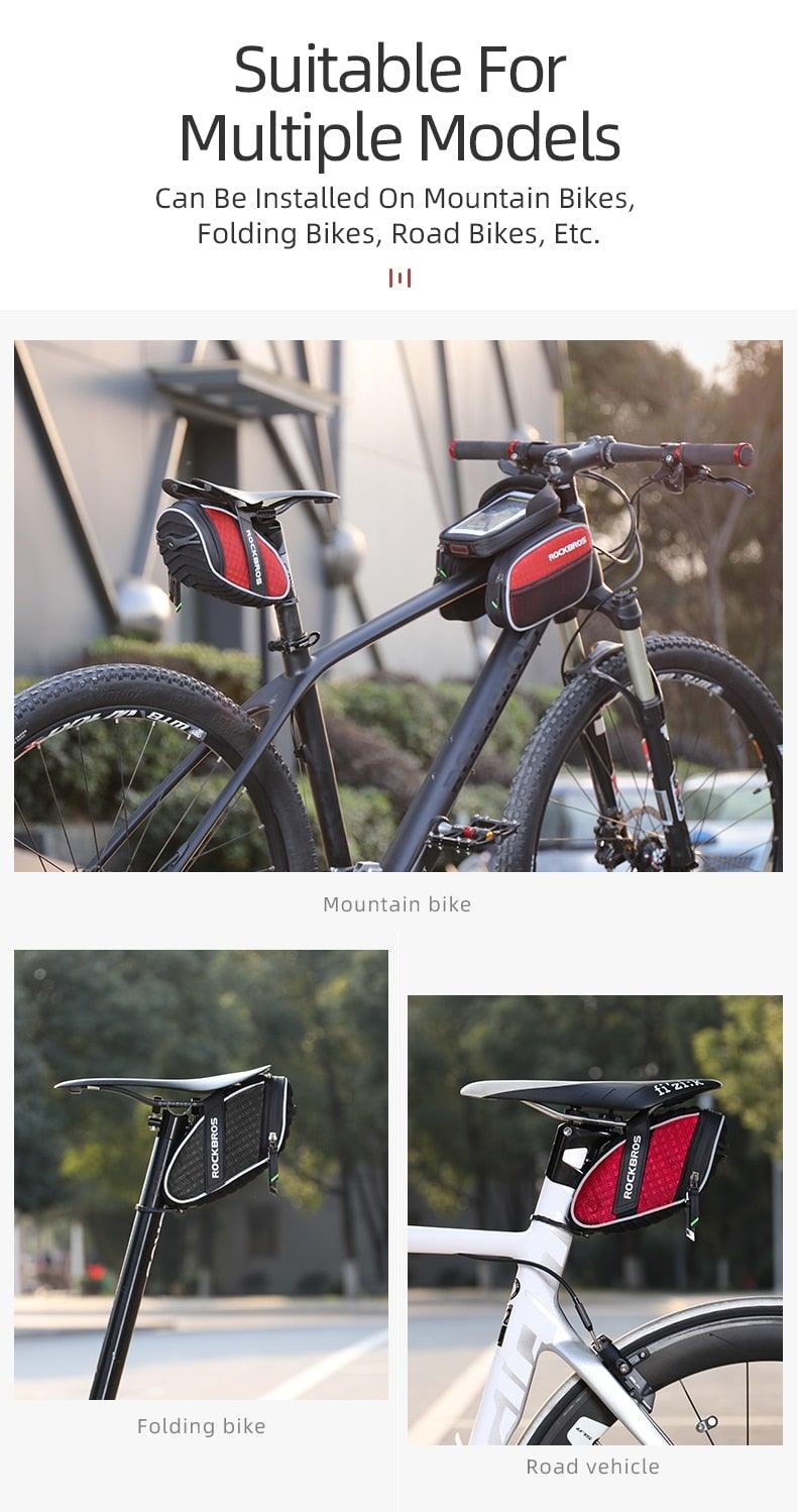 Sacoche de selle de vélo moderne Sacoche de vélo Accessoires de vélo Sacoche de selle de vélo imperméable Sacoche de vélo sous la selle Coque 3D pour VTT et vélos de route