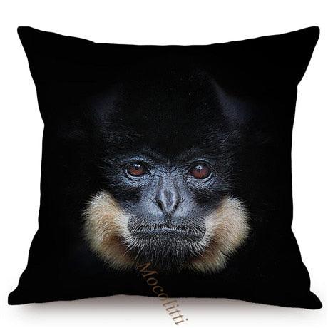 Housses de Coussin Carrées 45x45cm pour Canapé, Décoration d'Intérieur, avec Motif Lion Zèbre Éléphant Tigre, Photographie Animale Moderne en Noir et Blanc