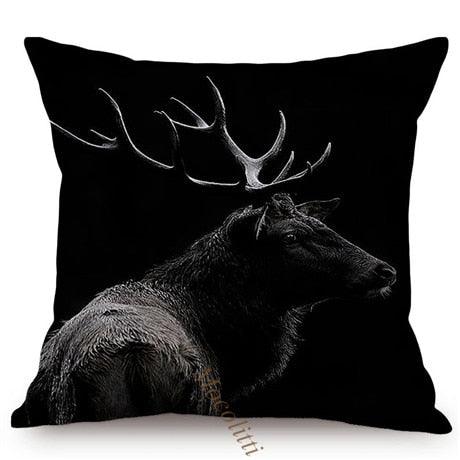 Housses de Coussin Carrées 45x45cm pour Canapé, Décoration d'Intérieur, avec Motif Lion Zèbre Éléphant Tigre, Photographie Animale Moderne en Noir et Blanc