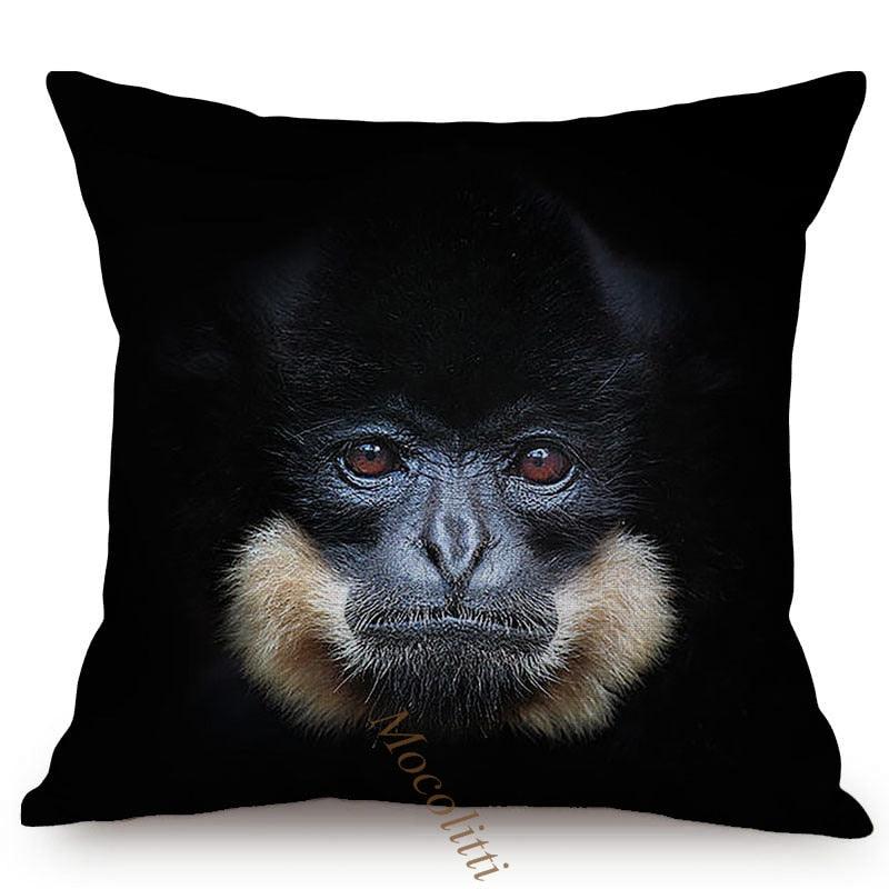 Housses de Coussin Carrées 45x45cm pour Canapé, Décoration d'Intérieur, avec Motif Lion Zèbre Éléphant Tigre, Photographie Animale Moderne en Noir et Blanc