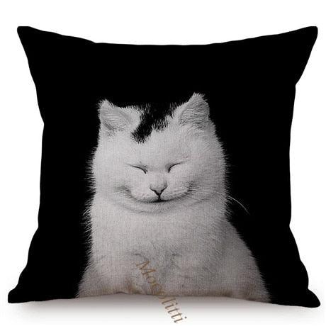 Housses de Coussin Carrées 45x45cm pour Canapé, Décoration d'Intérieur, avec Motif Lion Zèbre Éléphant Tigre, Photographie Animale Moderne en Noir et Blanc