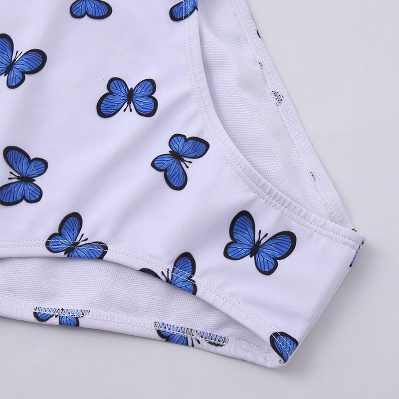 Maillot de bain bikini taille haute bleu moderne push-up femme ensemble bikini imprimé dragon maillot de bain rétro femme maillots de bain bikini taille haute push-up torsadé deux pièces maillots de bain gainants