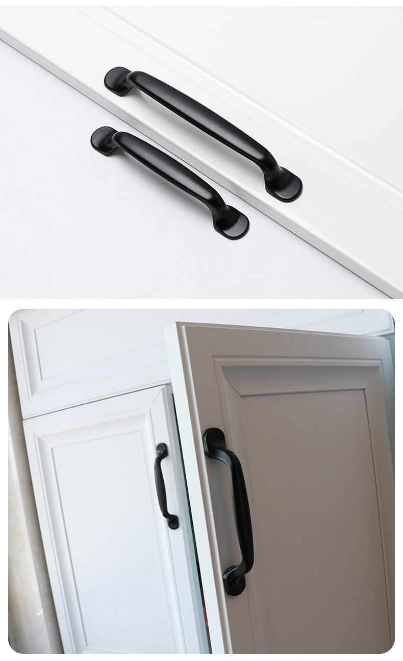 Poignées d'armoire modernes en alliage d'aluminium massif, poignées de porte, poignées de cuisine, poignées de tiroir, poignées de meuble, quincaillerie noire pour armoire, tiroir, porte, commode pour meubles de cuisine, quincaillerie d'armoire