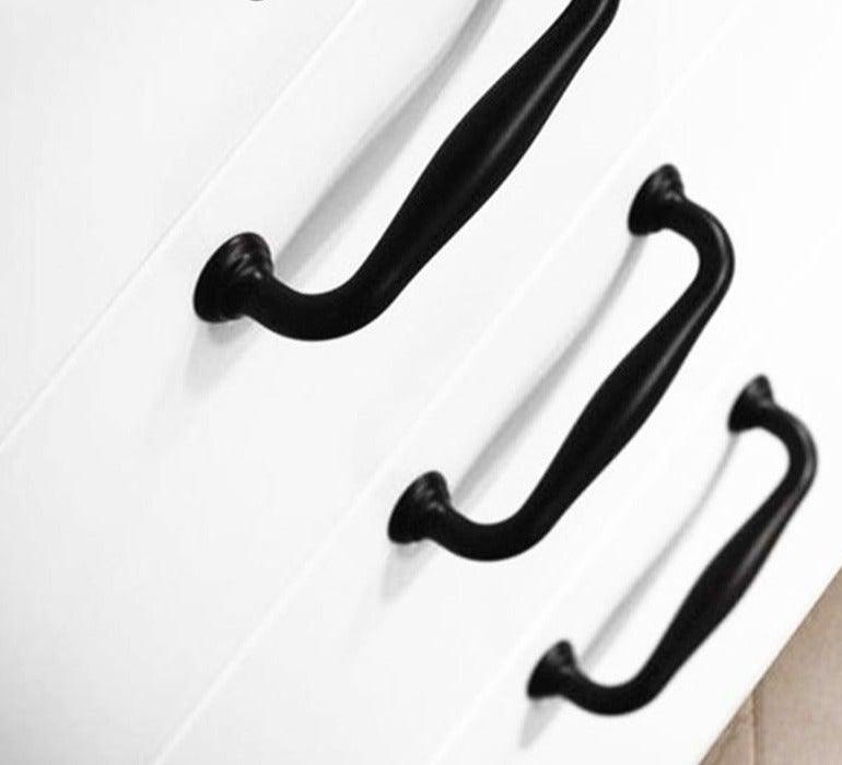 Poignées d'armoire modernes en alliage d'aluminium massif, poignées de porte, poignées de cuisine, poignées de tiroir, poignées de meuble, quincaillerie noire pour armoire, tiroir, porte, commode pour meubles de cuisine, quincaillerie d'armoire