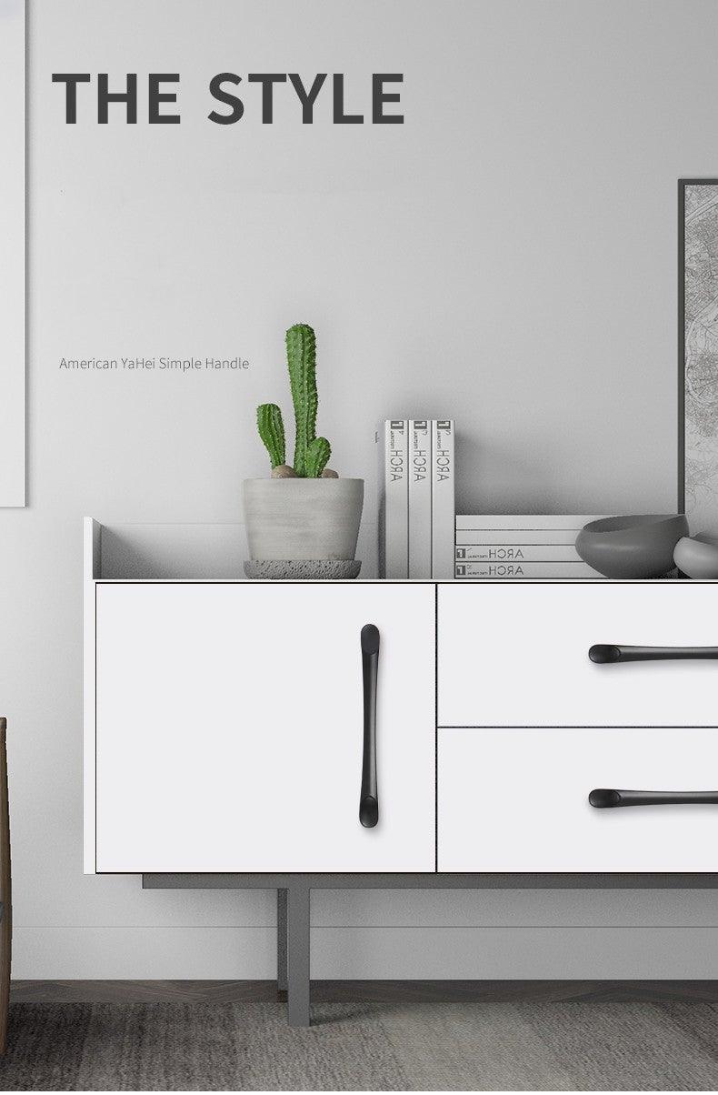 Poignées d'armoire modernes en alliage d'aluminium massif, poignées de porte, poignées de cuisine, poignées de tiroir, poignées de meuble, quincaillerie noire pour armoire, tiroir, porte, commode pour meubles de cuisine, quincaillerie d'armoire