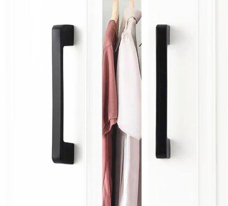 Poignées d'armoire modernes en alliage d'aluminium massif, poignées de porte, poignées de cuisine, poignées de tiroir, poignées de meuble, quincaillerie noire pour armoire, tiroir, porte, commode pour meubles de cuisine, quincaillerie d'armoire