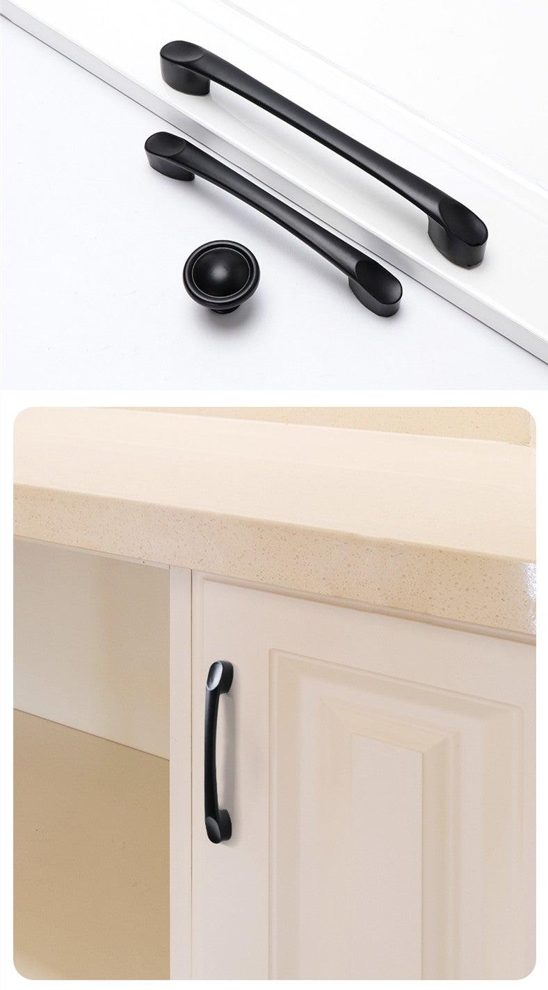 Poignées d'armoire modernes en alliage d'aluminium massif, poignées de porte, poignées de cuisine, poignées de tiroir, poignées de meuble, quincaillerie noire pour armoire, tiroir, porte, commode pour meubles de cuisine, quincaillerie d'armoire