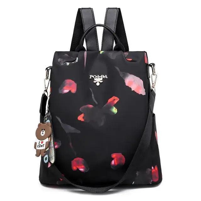Sac à dos moderne élégant imperméable pour femme, sac à dos antivol tendance avec joli imprimé, sac d'école de haute qualité grande capacité