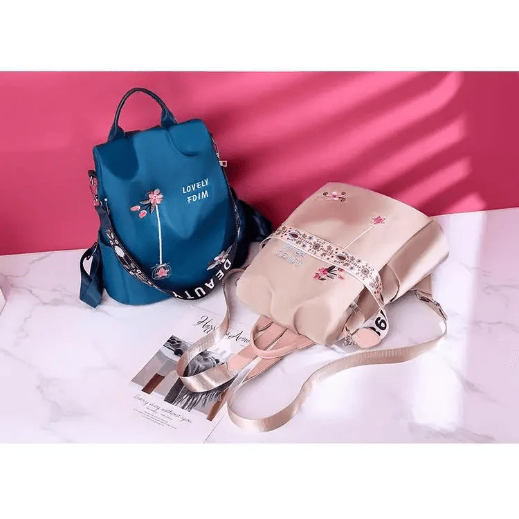 Sac à dos moderne élégant imperméable pour femme, sac à dos antivol tendance avec joli imprimé, sac d'école de haute qualité grande capacité