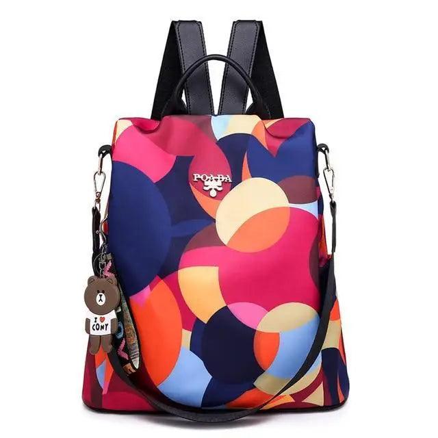 Sac à dos moderne élégant imperméable pour femme, sac à dos antivol tendance avec joli imprimé, sac d'école de haute qualité grande capacité
