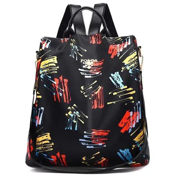 Sac à dos moderne élégant imperméable pour femme, sac à dos antivol tendance avec joli imprimé, sac d'école de haute qualité grande capacité