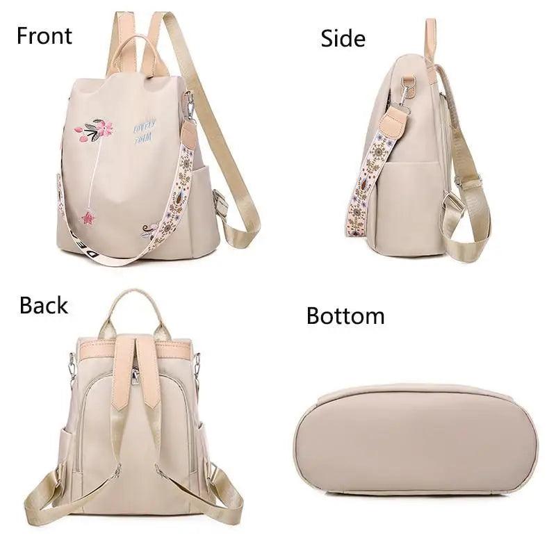 Sac à dos moderne élégant imperméable pour femme, sac à dos antivol tendance avec joli imprimé, sac d'école de haute qualité grande capacité
