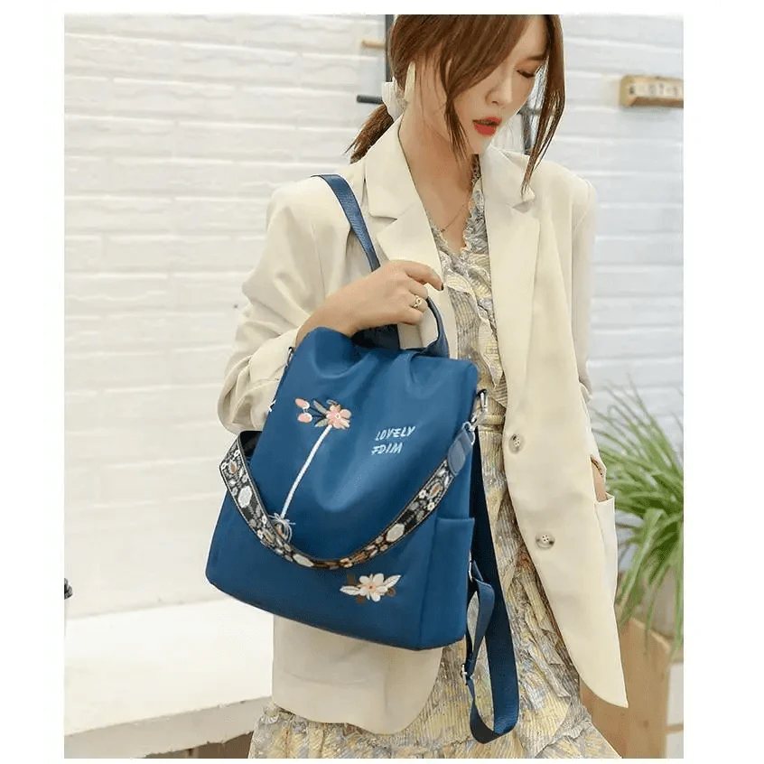 Sac à dos moderne élégant imperméable pour femme, sac à dos antivol tendance avec joli imprimé, sac d'école de haute qualité grande capacité