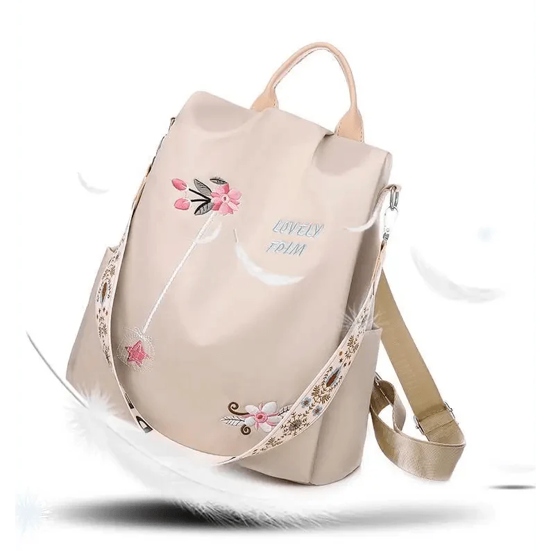 Sac à dos moderne élégant imperméable pour femme, sac à dos antivol tendance avec joli imprimé, sac d'école de haute qualité grande capacité