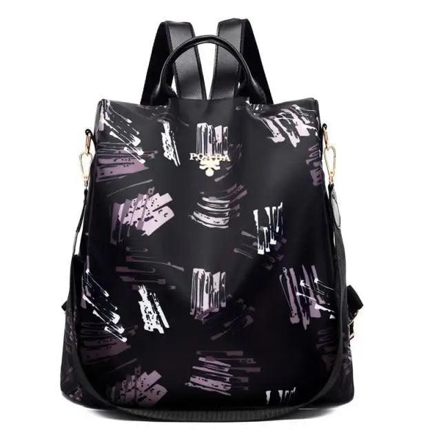 Sac à dos moderne élégant imperméable pour femme, sac à dos antivol tendance avec joli imprimé, sac d'école de haute qualité grande capacité