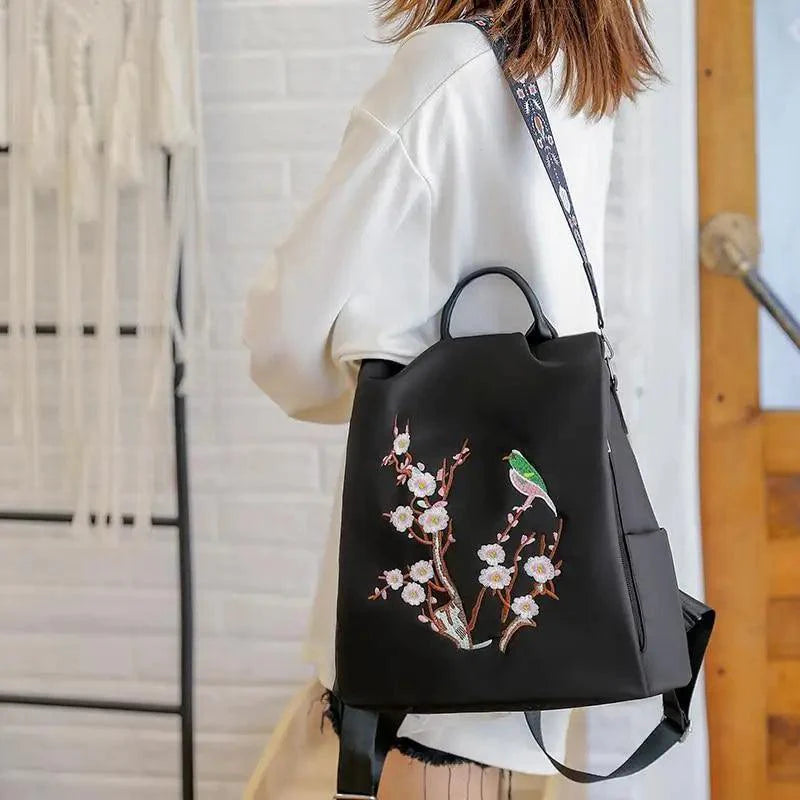 Sac à dos moderne élégant imperméable pour femme, sac à dos antivol tendance avec joli imprimé, sac d'école de haute qualité grande capacité