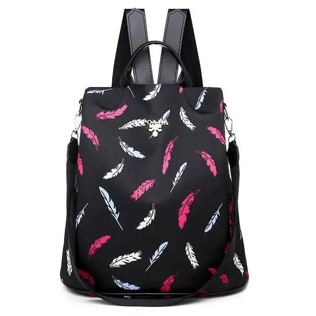 Sac à dos moderne élégant imperméable pour femme, sac à dos antivol tendance avec joli imprimé, sac d'école de haute qualité grande capacité