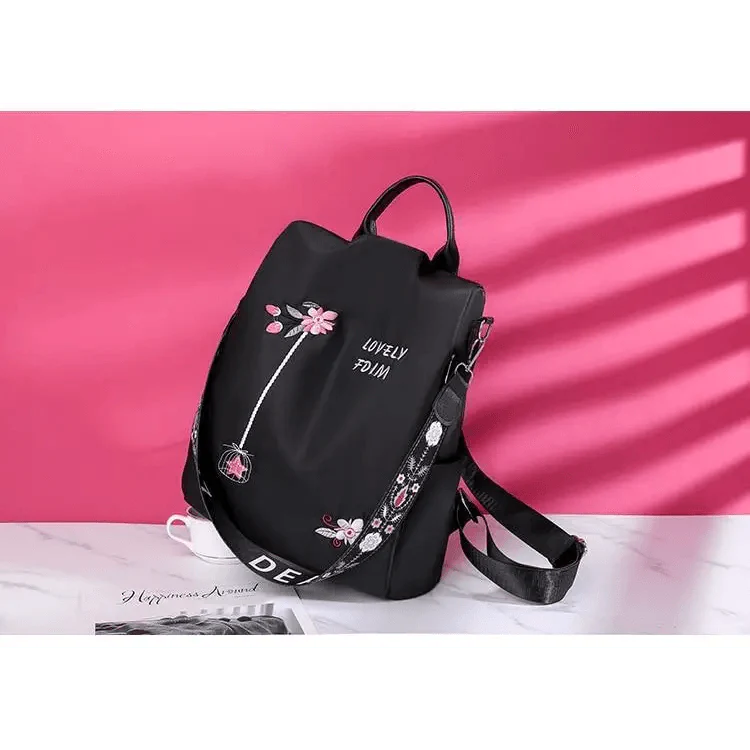 Sac à dos moderne élégant imperméable pour femme, sac à dos antivol tendance avec joli imprimé, sac d'école de haute qualité grande capacité