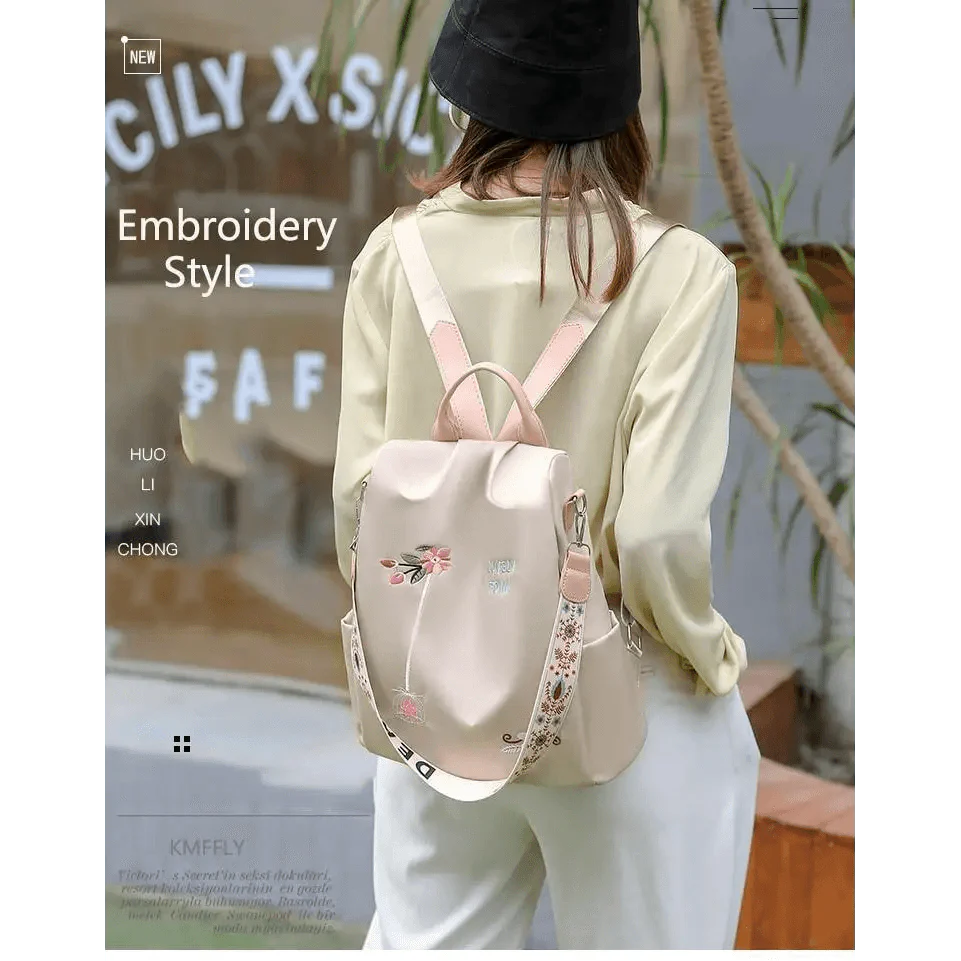 Sac à dos moderne élégant imperméable pour femme, sac à dos antivol tendance avec joli imprimé, sac d'école de haute qualité grande capacité