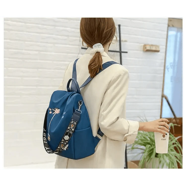 Sac à dos moderne élégant imperméable pour femme, sac à dos antivol tendance avec joli imprimé, sac d'école de haute qualité grande capacité