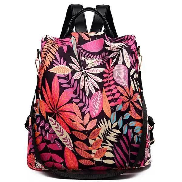 Sac à dos moderne élégant imperméable pour femme, sac à dos antivol tendance avec joli imprimé, sac d'école de haute qualité grande capacité