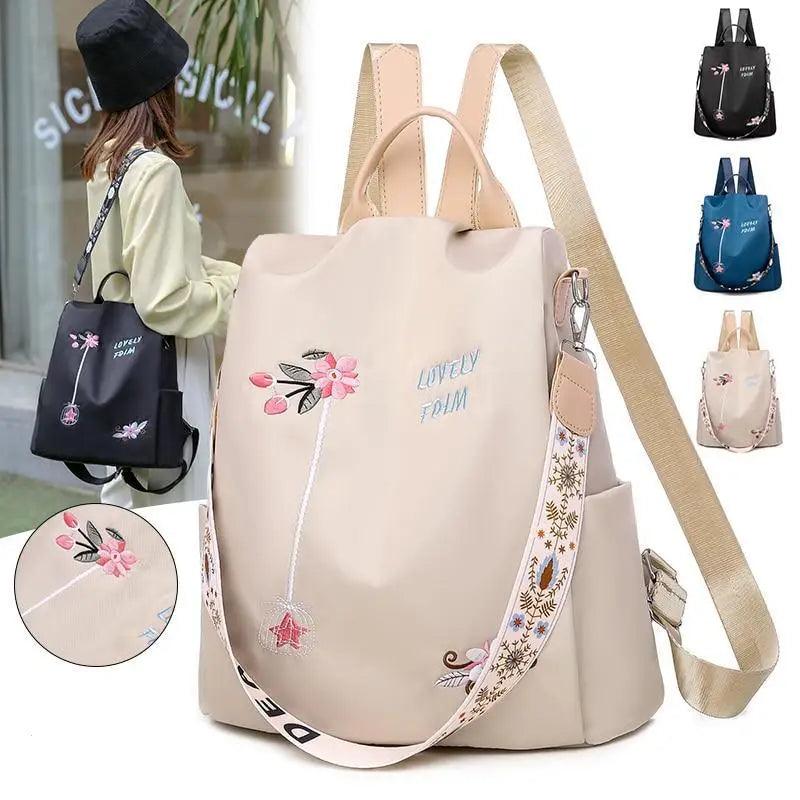 Sac à dos moderne élégant imperméable pour femme, sac à dos antivol tendance avec joli imprimé, sac d'école de haute qualité grande capacité