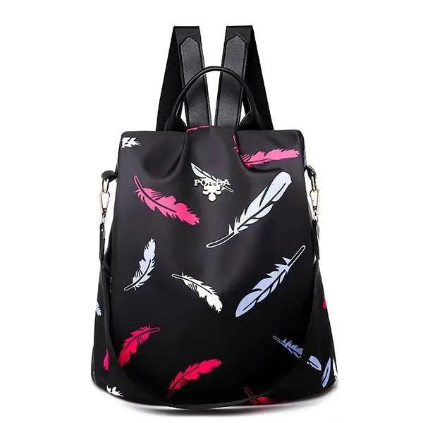 Sac à dos moderne élégant imperméable pour femme, sac à dos antivol tendance avec joli imprimé, sac d'école de haute qualité grande capacité