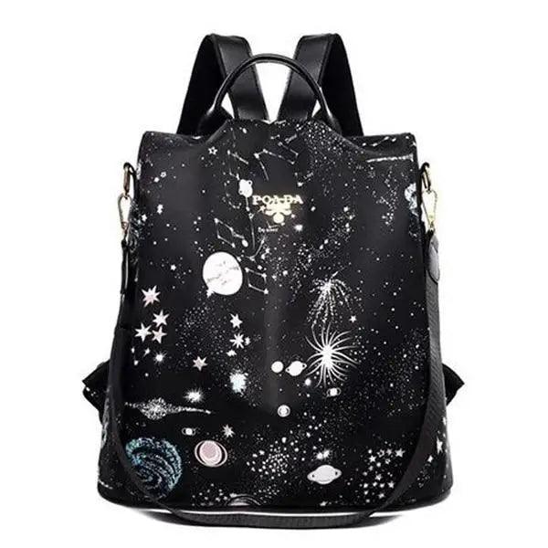 Sac à dos moderne élégant imperméable pour femme, sac à dos antivol tendance avec joli imprimé, sac d'école de haute qualité grande capacité