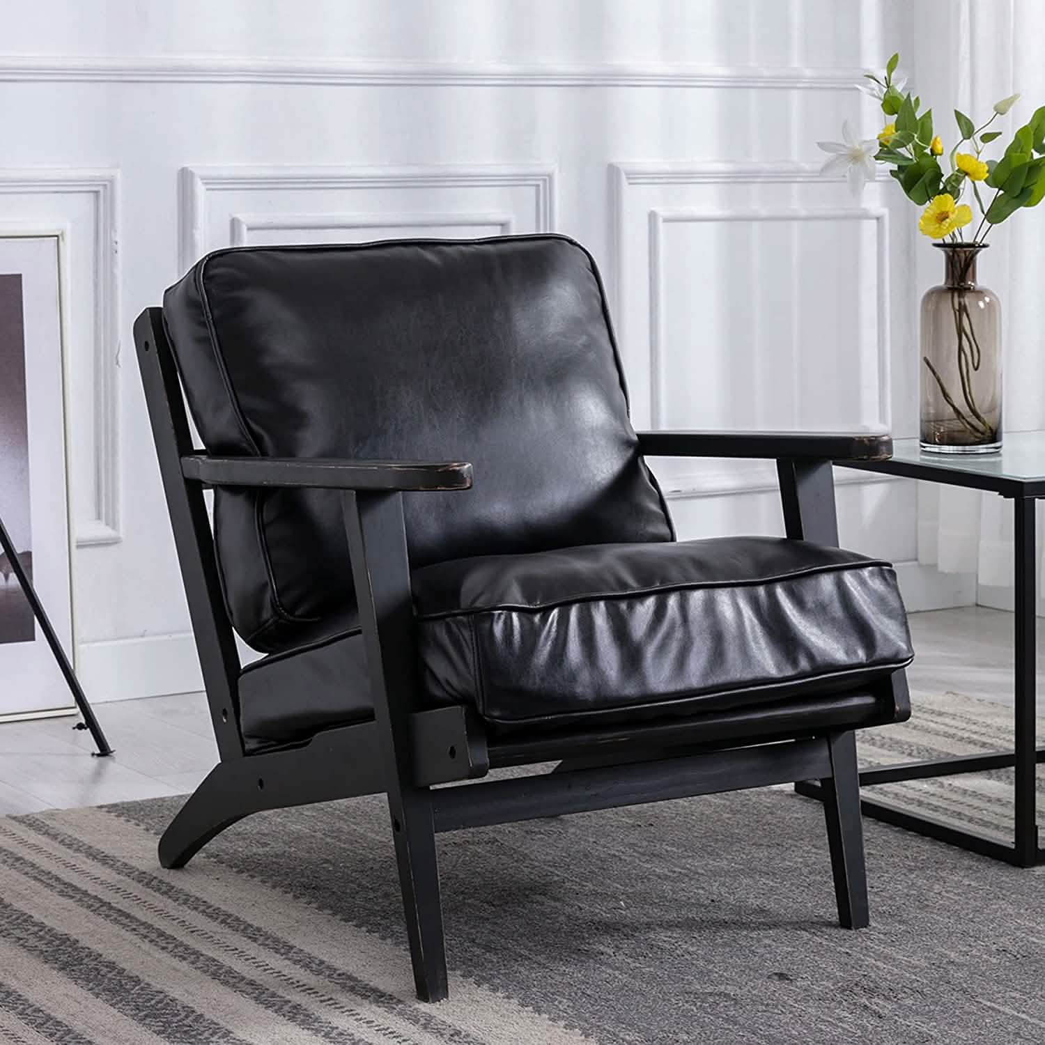 Fauteuil d'appoint moderne en similicuir