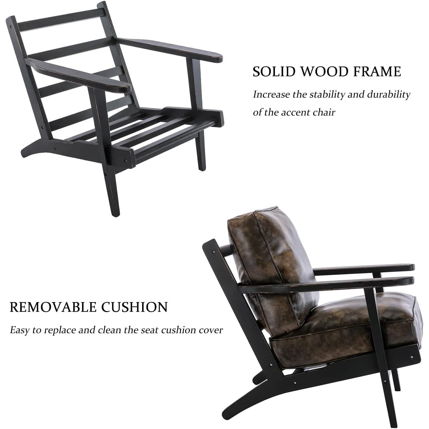 Fauteuil d'appoint moderne en similicuir